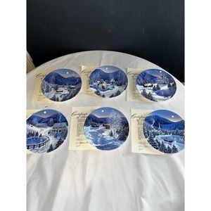The Spirit of Christmas complete set of 6 plates made by W. S. George Co.